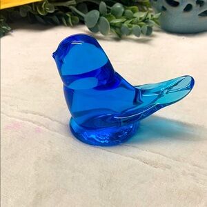 Vintage signed Leo Ward 1991 Bluebird of Happiness art glass bluebird